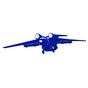 Наклейка «Самолет Ан-72» - виниловая плёнка синего цвета
