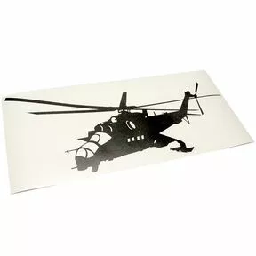 Наклейка «Вертолет Ми-24» - виниловая плёнка чёрного цвета