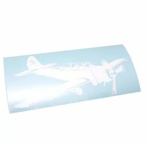 Наклейка «Спортивно-тренировочный самолёт Як-52» - виниловая плёнка белого цвета