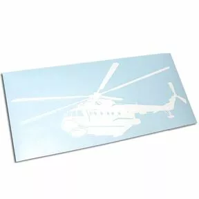 Наклейка «Вертолёт-амфибия Ми-14» - виниловая плёнка белого цвета