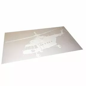 Наклейка «Ми-8АМТ с рампой вариант 2» - светоотражающая плёнка белого цвета